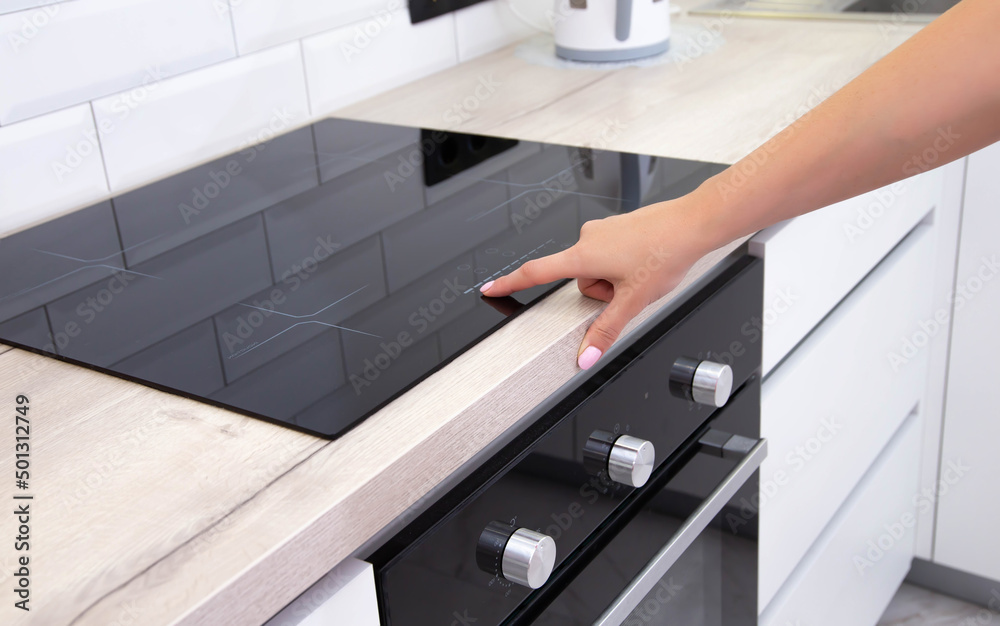 Modern induction hob in the kitchen.