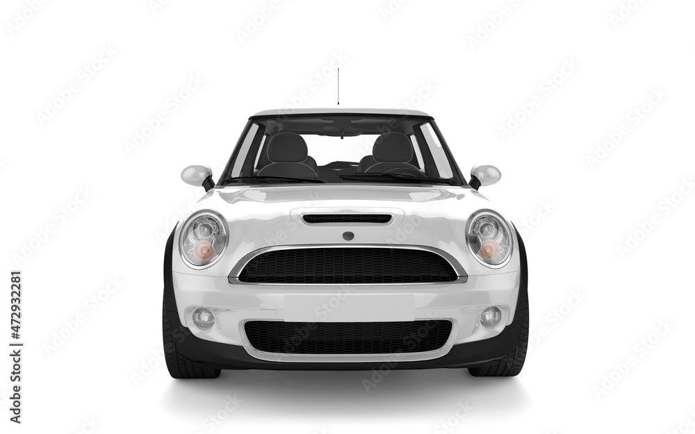 White mini sport car mockup
