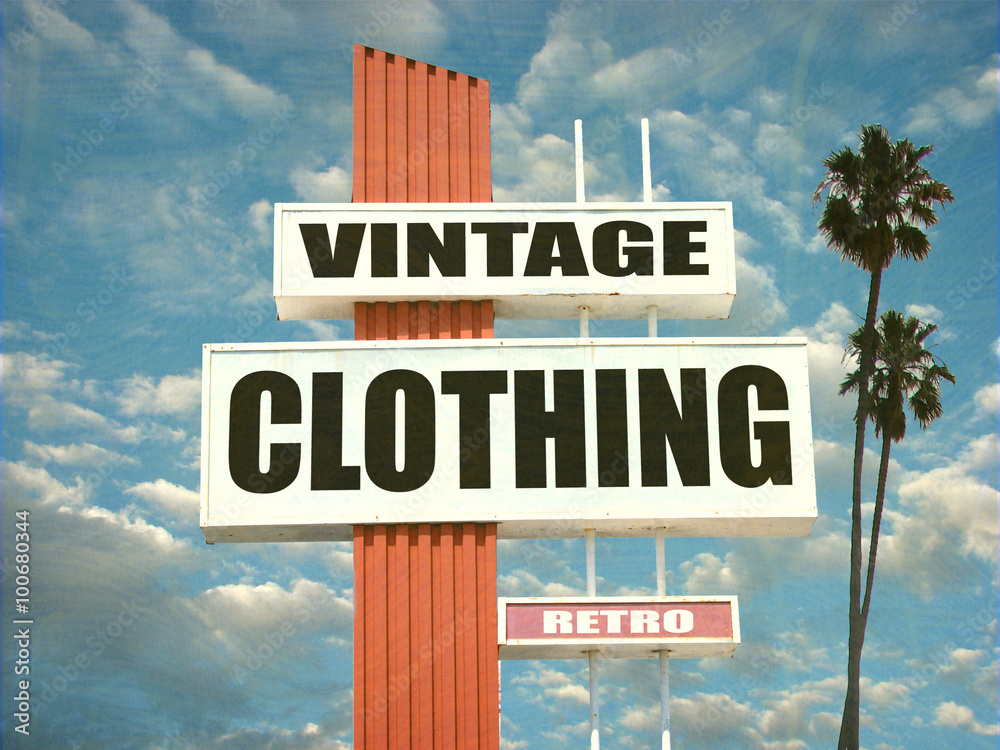 vintage clothing sign for vintage clothes shop
