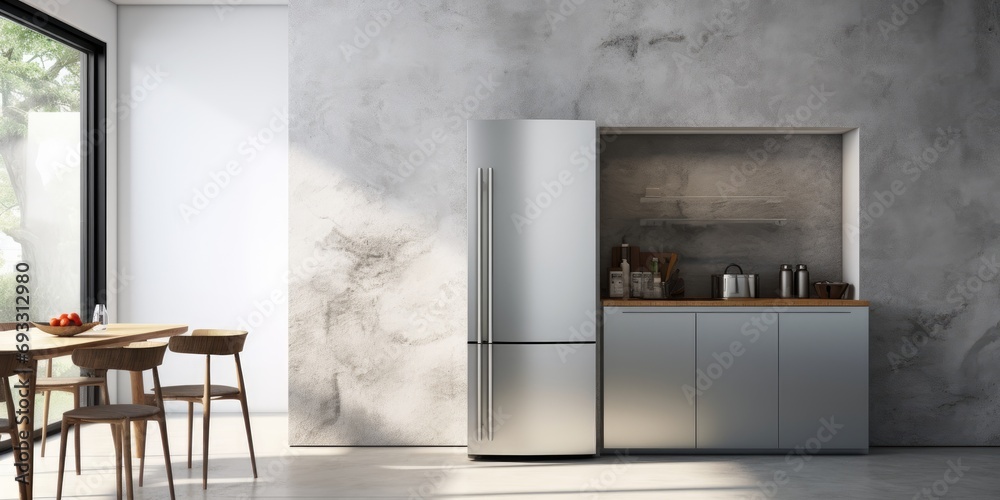 Modern stainless steel refrigerator in a stylish kitchen