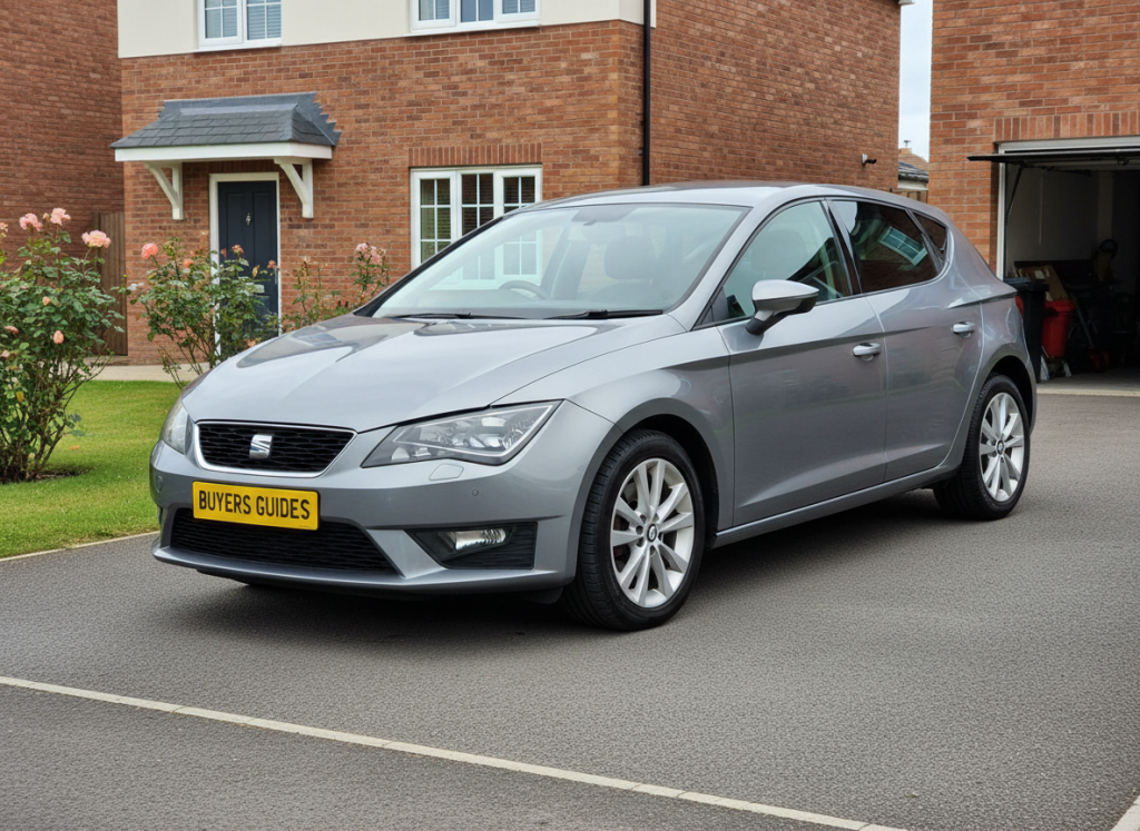 A used Seat Leon on a UK driveway