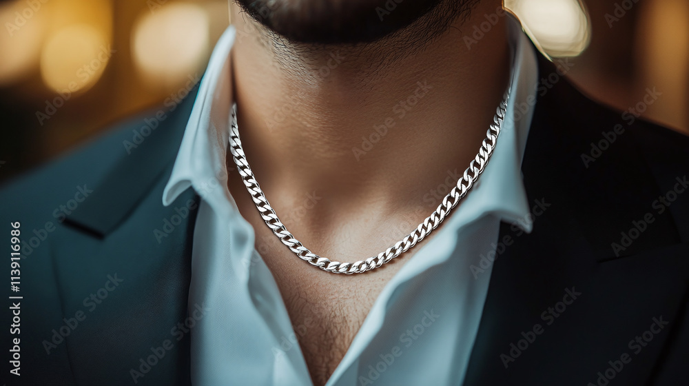 Men’s Necklaces: How to Choose, Style Guide & Online Shop 1 Man wearing necklace, luxury jewellery for men,